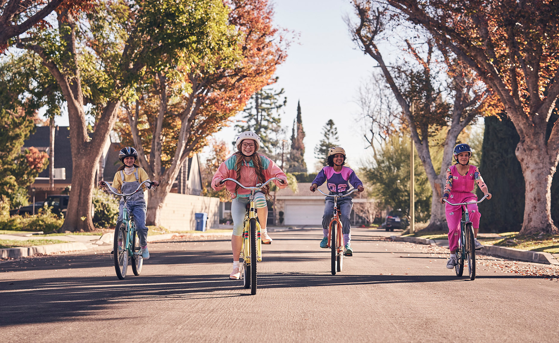 Commercial Healthcare Photography by Roger Snider - Girlfriends ride bikes in the 1980s in Norwalk CA