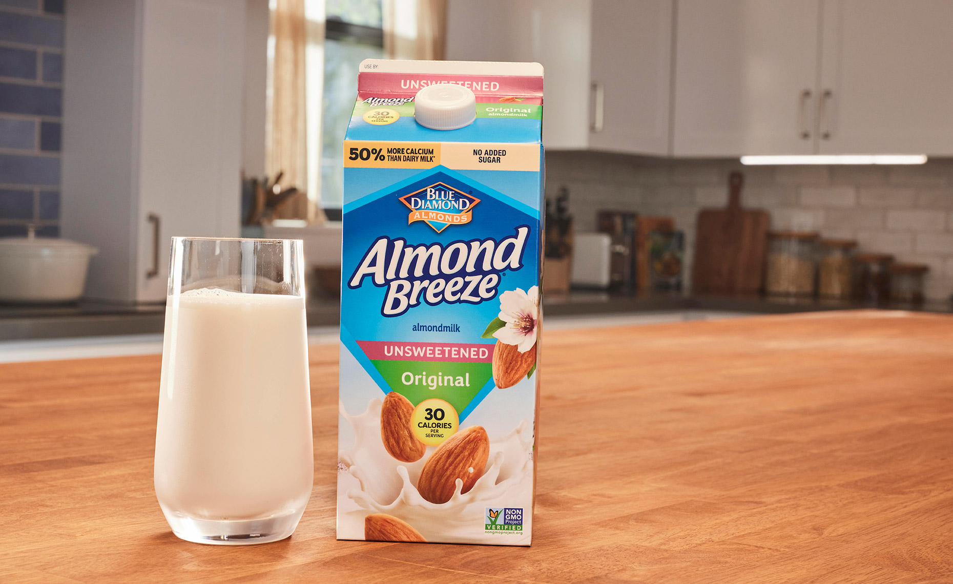 Almond Breeze Product Shot in Kitchen