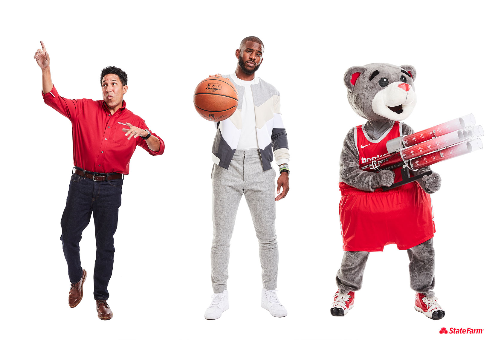 Commercial Sports Photography - Roger Snider - Chris Paul and Oscar for State Farm - Los Angeles CA
