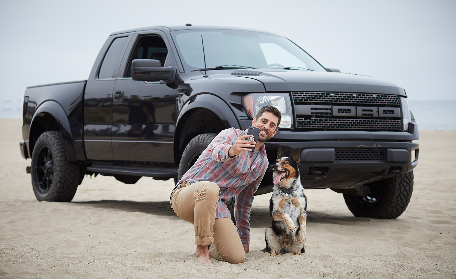 Automotive Photography - Ford Raptor and Aaron Rodgers -  Image by Roger Snider